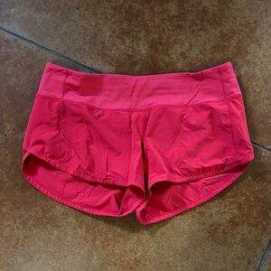 lululemon athletica Vibrant Red Athletic Shorts